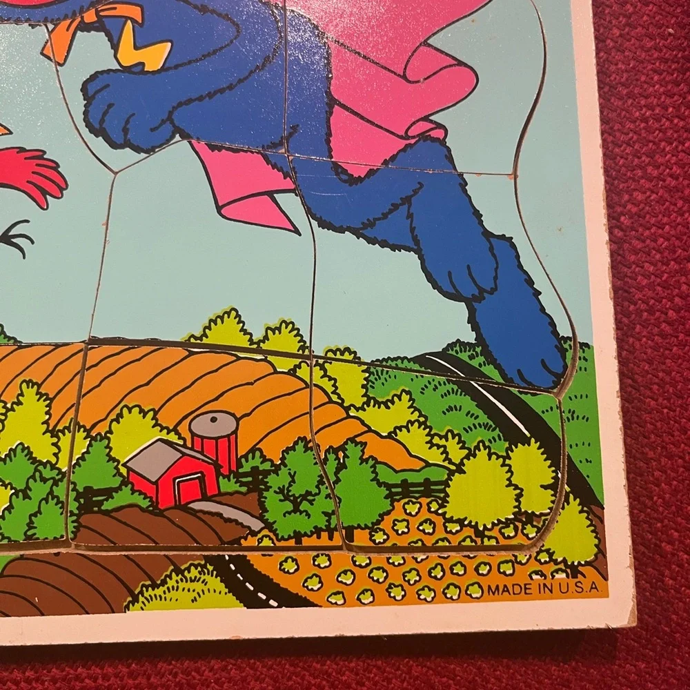 Playskool Sesame Street Super Grover 10 Pcs Wood Puzzle Muppets Vintage 70s